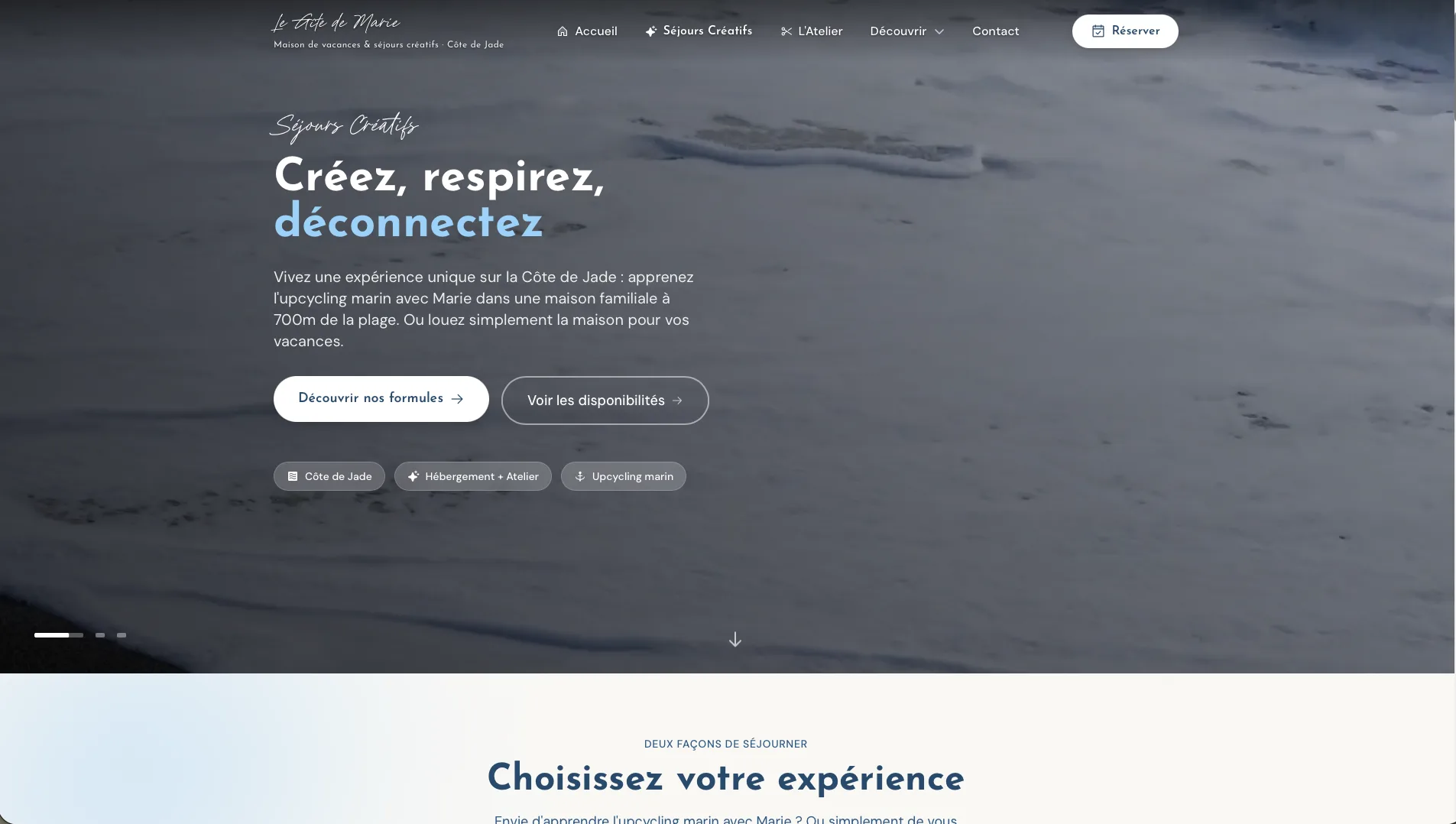 Gîte de Marie — aperçu du site